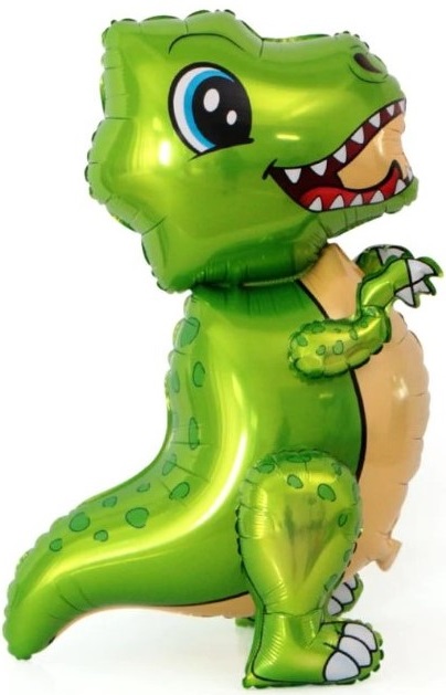 Шар 3D (30''/76 см) Фигура, Маленький динозавр, Зеленый, 1 шт. в уп.