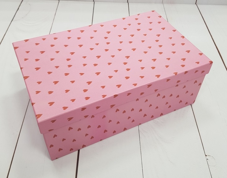 Коробка Сердечки, Розовый, 26*17,5*11 см, 1шт.