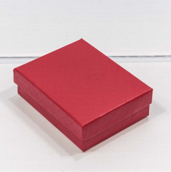 Коробка Прямоугольная 9*7*2,8 "Ромбики" Красный