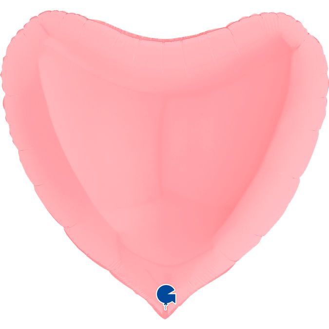G Шар (36''/91 см) Сердце, Нежно-розовый, Макарунс, 1 шт.