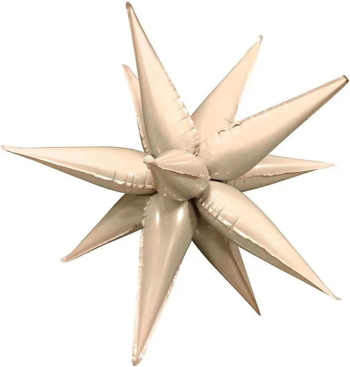 Шар 3D (26''/66 см) Звезда, Составная, Карамель, 1 шт. в уп