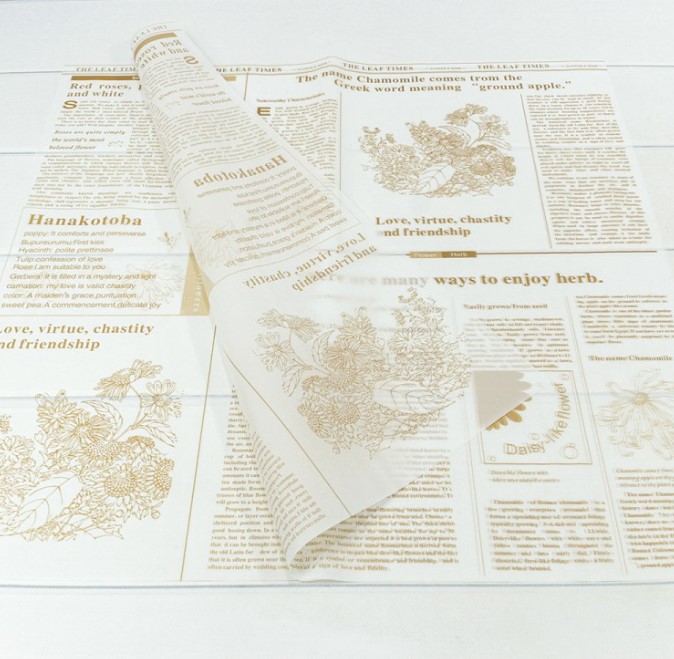 Плёнка в листах 57*57 (20 шт.) матовая "Flower & Herb" 50мкм Белый