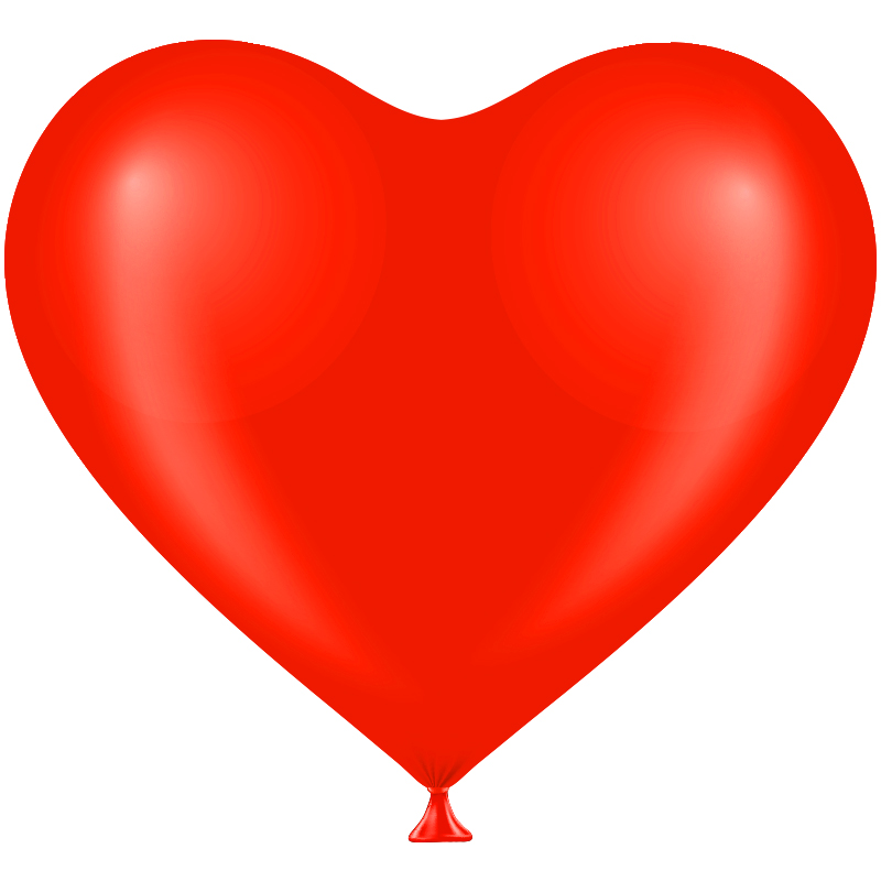 Сердце (5''/13 см) Красный, пастель, 100 шт.