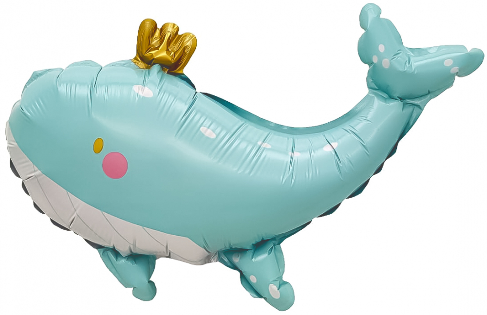 Шар с клапаном (14''/36 см) Мини-фигура, Кит в короне