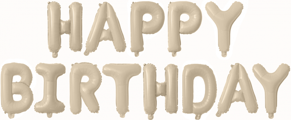 Набор шаров-букв (16''/41 см) Мини-Надпись "Happy Birthday", Карамель, 1 шт. в уп.