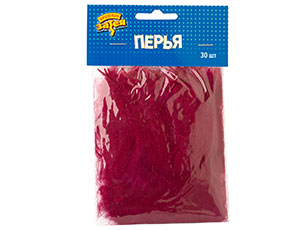 Перья декоративные бордовые 10см 30шт/G