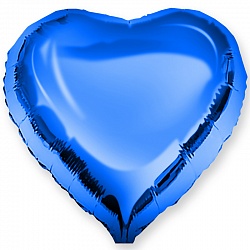 Шар Сердце (18''/46 см), Синий