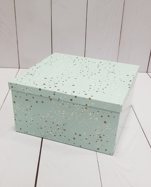 Коробка Голубая, Золотое конфетти, 5,5 х 5,5 х 2,5 см