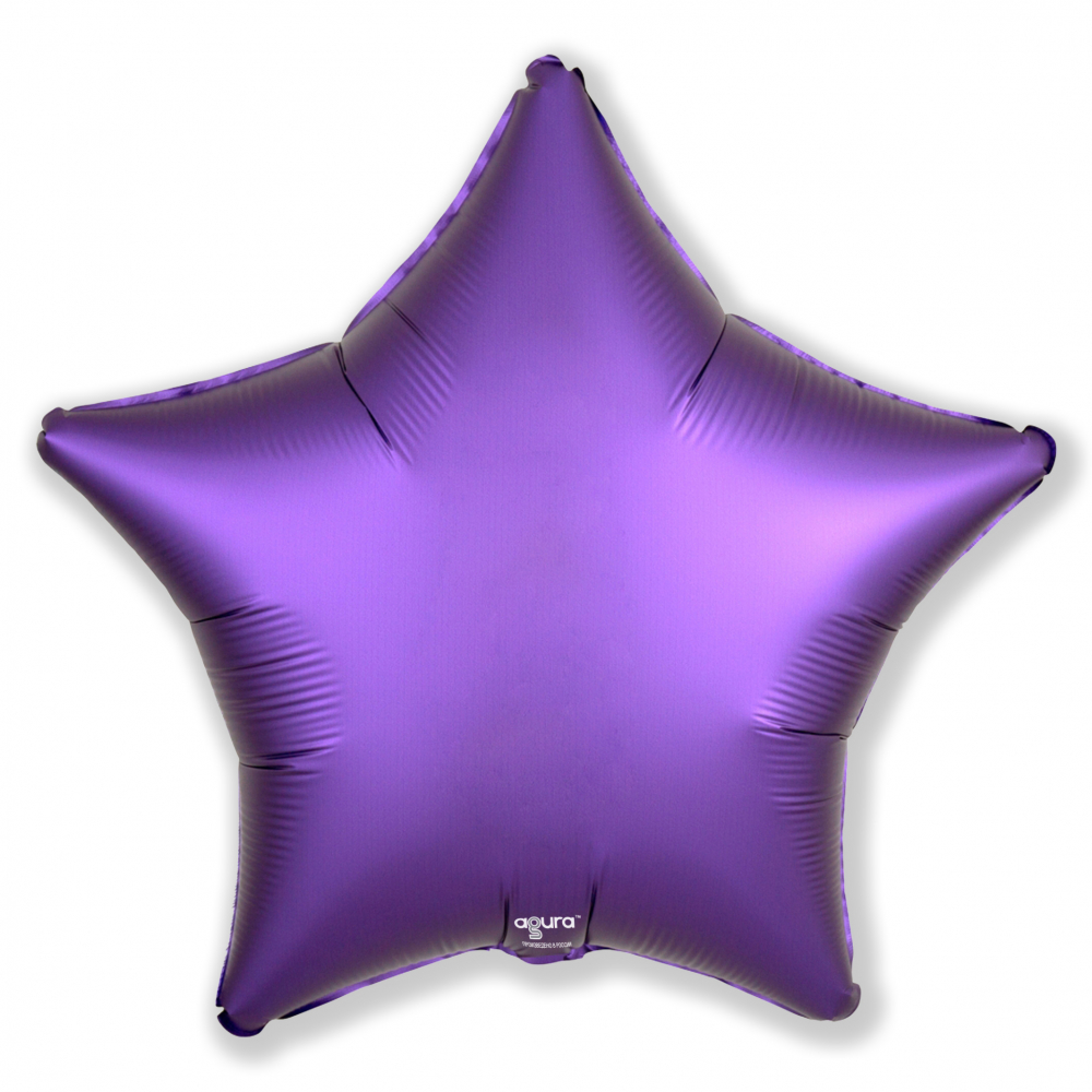 Шар (19''/48 см) Звезда, Пурпурно-фиолетовый, Сатин, Россия