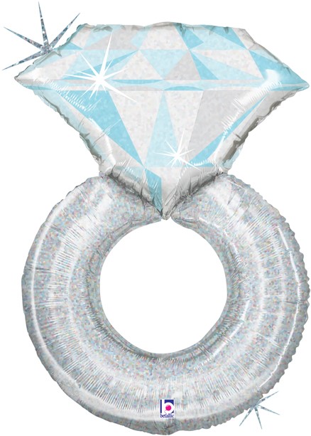 G Шар (31''/79 см) Фигура, Кольцо с бриллиантом, Серебро, Голография, 1 шт.