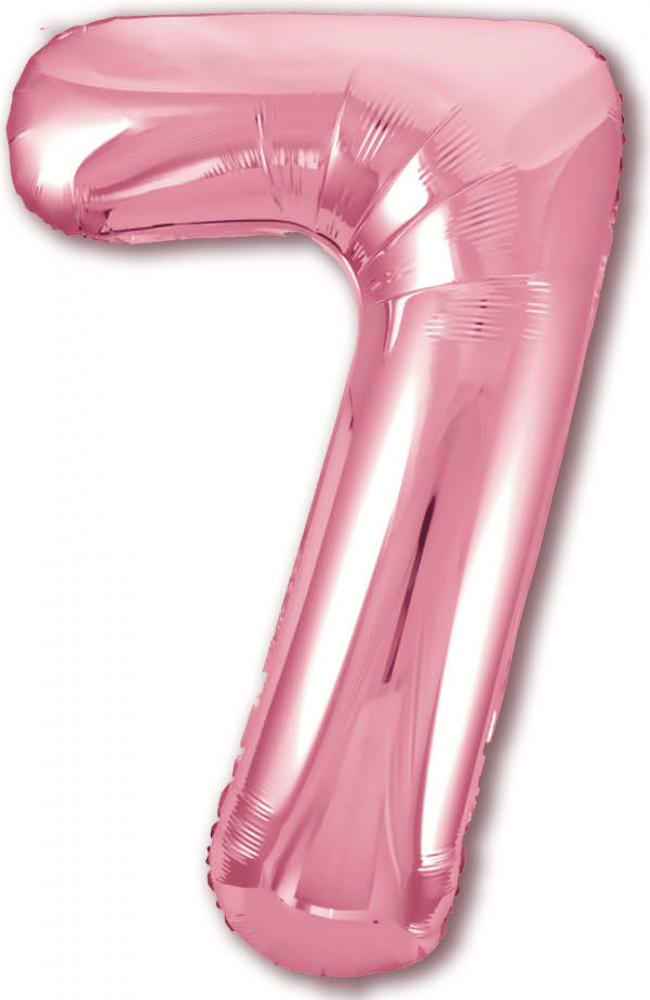 Шар (40''/102 см) Цифра, 7, Slim, Фламинго, в упаковке, Россия