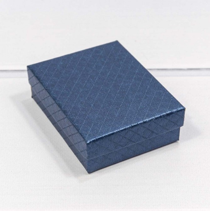Коробка Прямоугольная 9*7*2,8 "Ромбики" Синий