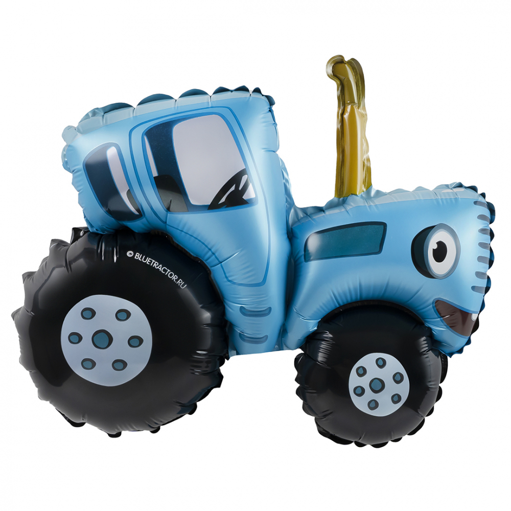 Шар с клапаном (12''/30 см) Мини-фигура, Синий трактор