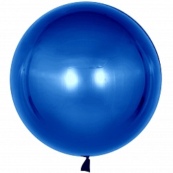 Шар с клапаном (18''/46 см) Сфера 3D, Deco Bubble, Синий, 1 шт.