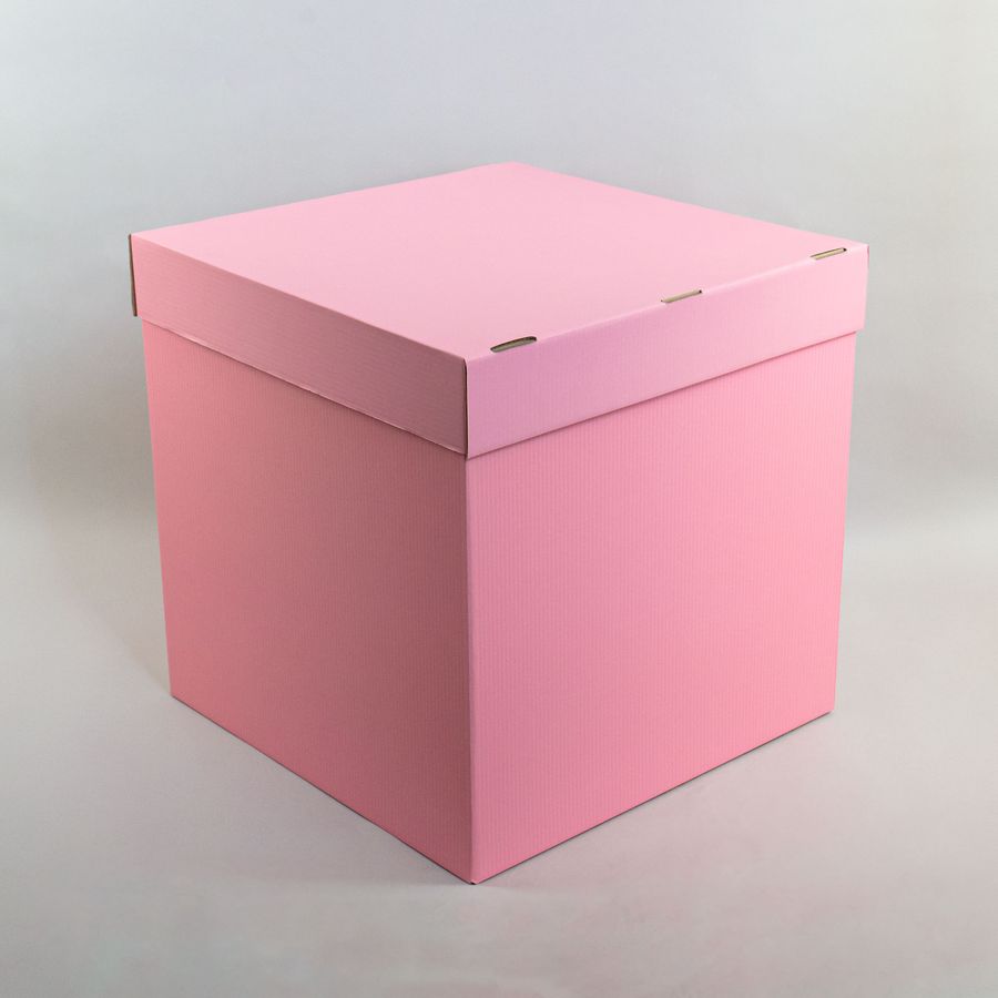 Коробка для воздушных шаров и подарков Розовая 60*60*60 см