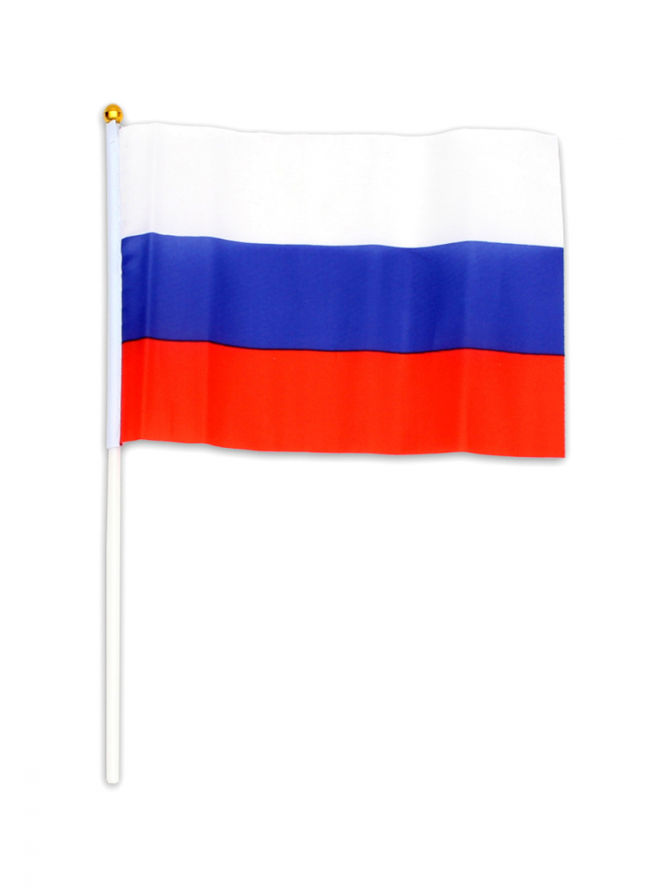 Флаг России, Триколор, 21*14 см, 12 шт. в упак.