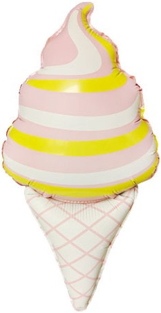 Шар с клапаном (17''/43 см) Мини-фигура, Мороженое, Розовый, Сатин, 1 шт.