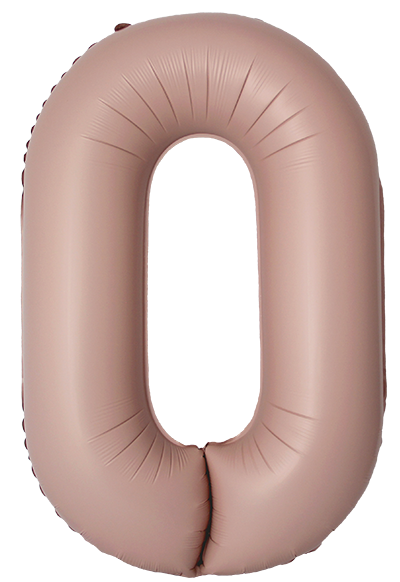 FM Шар (40''/102 см) Цифра, 0 Slim, Винтажная роза, Матовый, 1 шт. в уп.