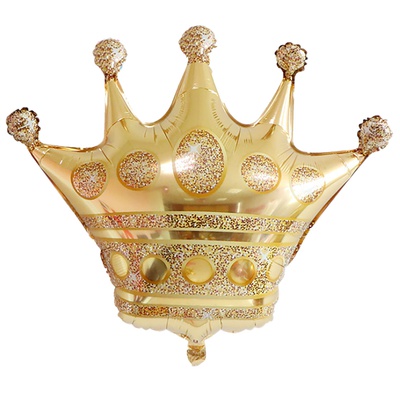 Шар (39''/99 см) Фигура, Корона, Золото, 1 шт.
