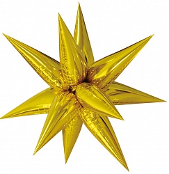 Фольгированный шар (26''/66 см) Фигура, Звезда составная, Золото, 1 шт.