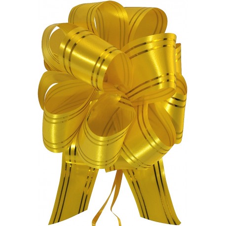 Бант-шар 10 см с золотой полосой,Золото, 1 шт.
