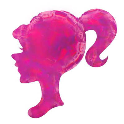 Шар (28''/71см) Фигура, Профиль девушки розовый 