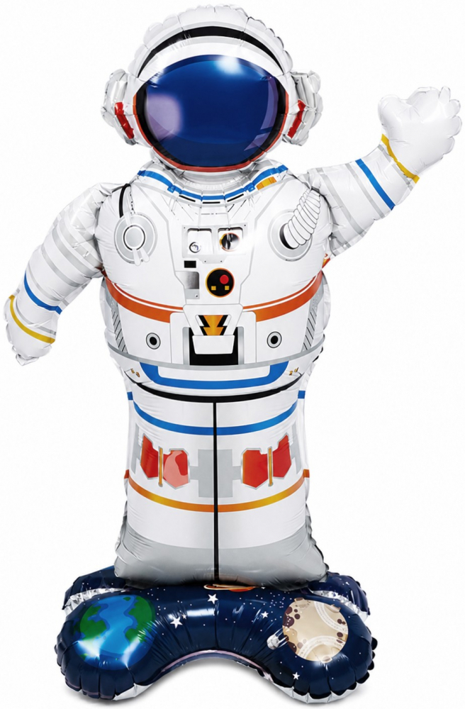 Шар 3D (35''/89 см) Фигура на подставке, Космонавт, 1 шт. в уп.