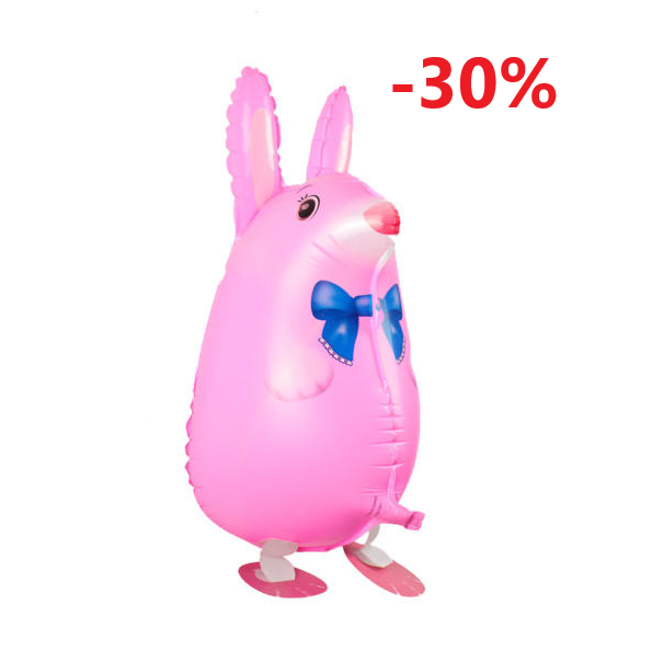 Ходячий воздушный шар (25''/64см) Кролик,розовый, Китай