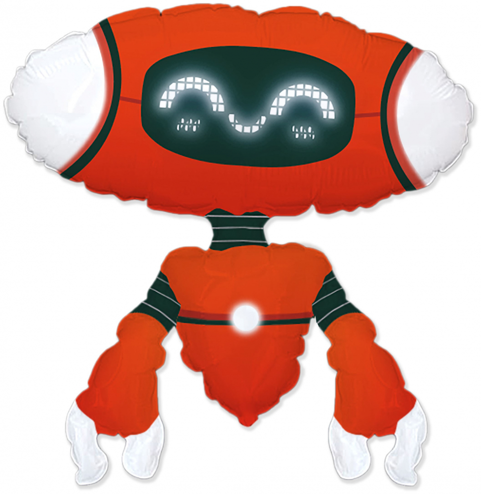 FM Шар (13''/33 см) Мини-фигура, Робот, Красный, 1 шт.