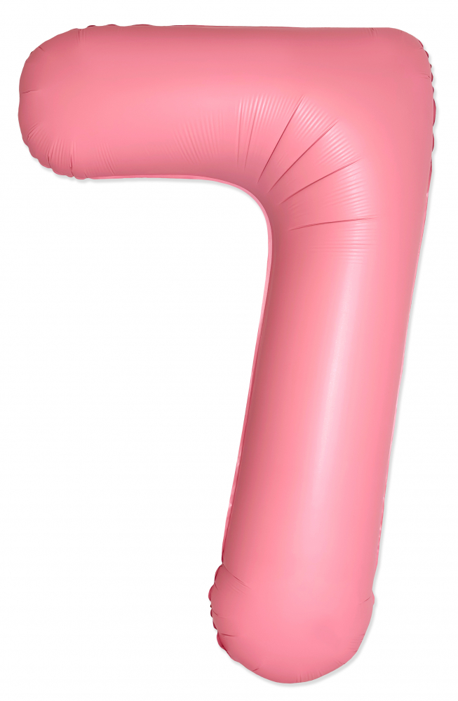 FM Шар (40''/102 см) Цифра 7 Slim, Светло-розовый, Макарунс в уп.