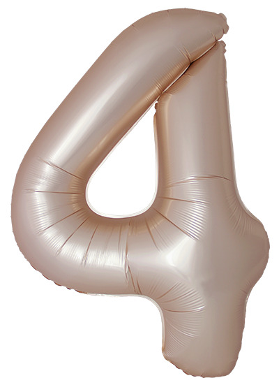 FM Шар (40''/102 см) Цифра, 4 Slim, Звездное Золото, Матовый в уп.