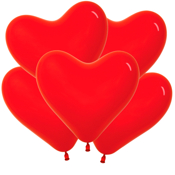 V Сердца 11 Красный Пастель / Red / 50 шт. / Латексный шар