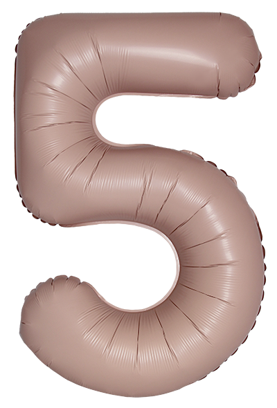 FM Шар (40''/102 см) Цифра, 5 Slim, Винтажная роза, Матовый, 1 шт. в уп.