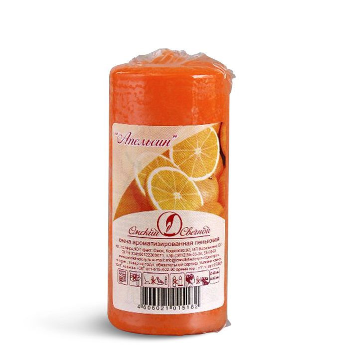 Свеча ароматизированная пеньковая 9*4 см "Апельсин"