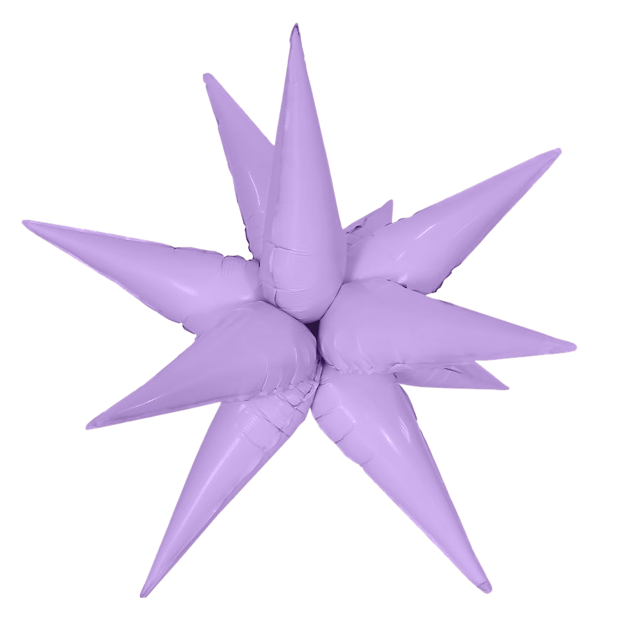 Шар 3D (26''/66 см) Звезда, Составная, Светло-сиреневый, Макарунс, 1 шт. в уп.