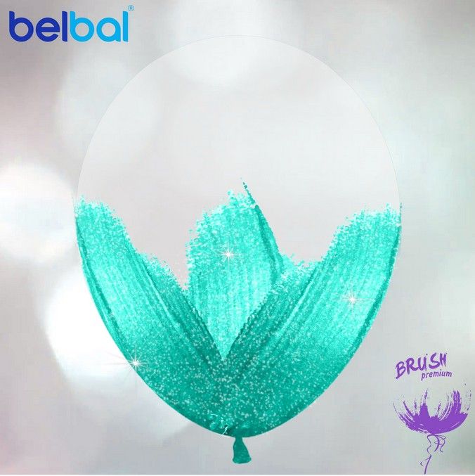 Браш Belbal (14”35 см) Кристал +бирюза/ 5 шт