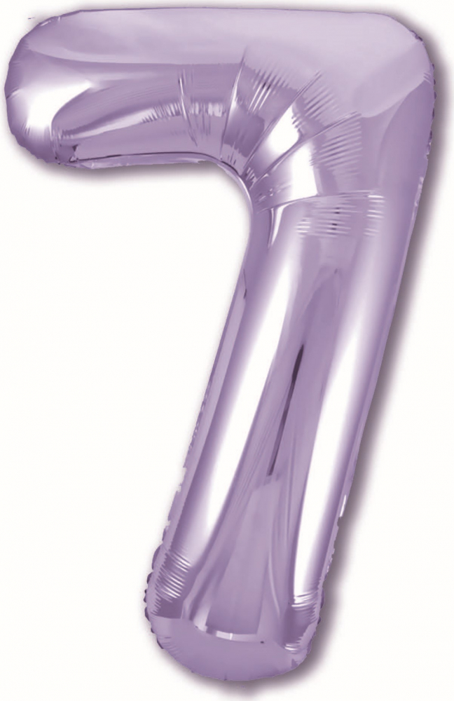 Шар (40''/102 см) Цифра, 7, Slim, Пастельный фиолетовый, в упаковке, Россия