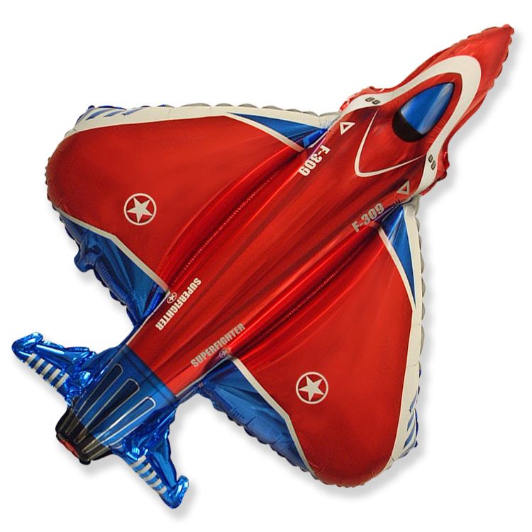 FM Шар (39''/99 см) Фигура, Супер Истребитель, Красный