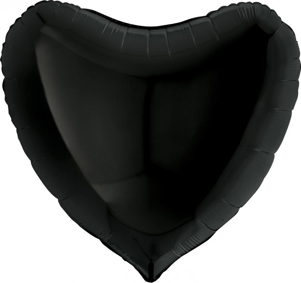 G Шар (36''/91 см) Сердце, Черный, 1 шт.