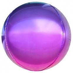 Шар (25''/64 см) Сфера 3D, Фиолетовый/Фуше, Градиент, 1 шт.