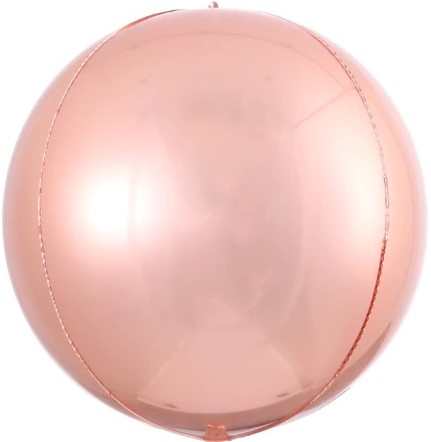 Шар (18''/46 см) Сфера 3D, Розовое Золото, 1 шт.