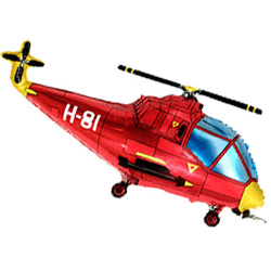 FM Шар (38''/97 см) Фигура, Вертолет, Красный