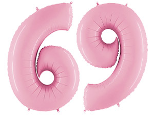 G Шар (40''/102 см) Цифра, 6/9, Розовый, 1 шт.
