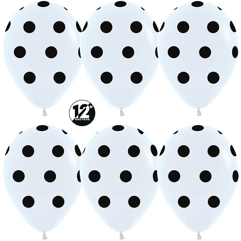 S 12 Черные точки, Белый (005), Пастель, 5 ст, / 12 шт. /