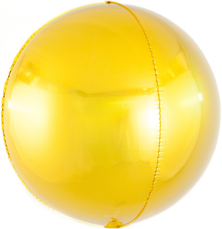 Шар (9''/23см) Мини-сфера 3d, Золото, 1 шт.