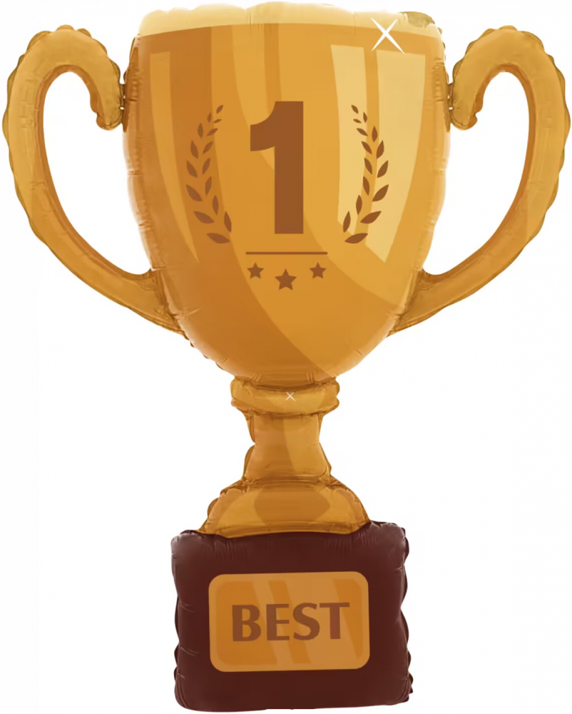 Шар (40''/102 см) Фигура, Кубок Чемпиона, №1, Золото, 1 шт. в уп.