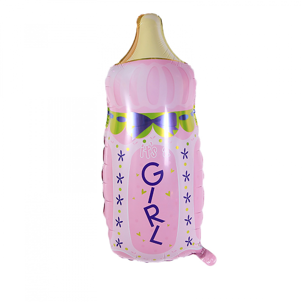 Шар (32"/81см) Бутылочка  для девочки, Розовая,Китай