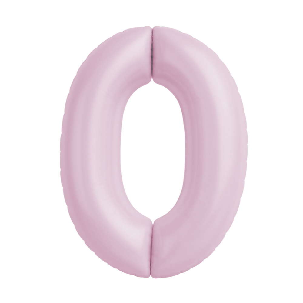 Шар (40''/102 см) Цифра, 0 Slim, Зефирный, 1 шт. в уп.
