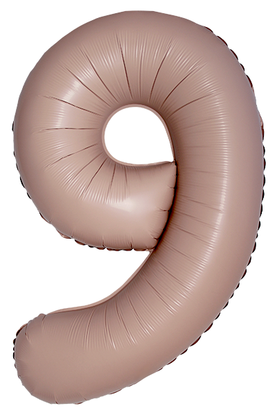 FM Шар (40''/102 см) Цифра, 9 Slim, Винтажная роза, Матовый, 1 шт. в уп.