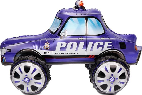 К Шар (24''/61) 3D Фигура, Полицейская машина, Синий, 1 шт. в упак.